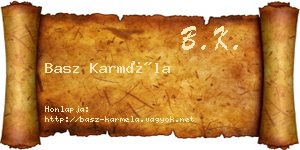 Basz Karméla névjegykártya